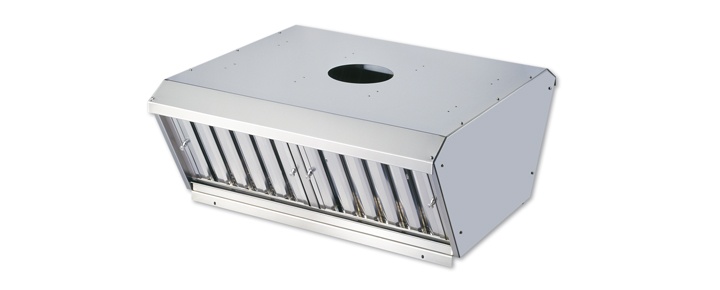 Abzugshauben mit Inox-Labirynthfiltern (ohne Motor) mit Rosette &Oslash; 200 mm
