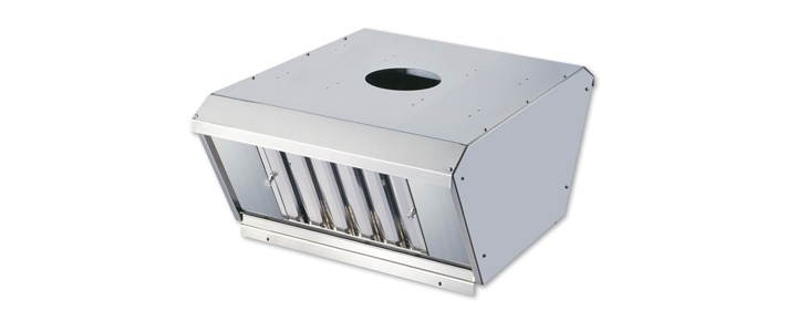 Abzugshauben mit Inox-Labirynthfiltern (ohne Motor) mit Rosette &Oslash; 200 mm